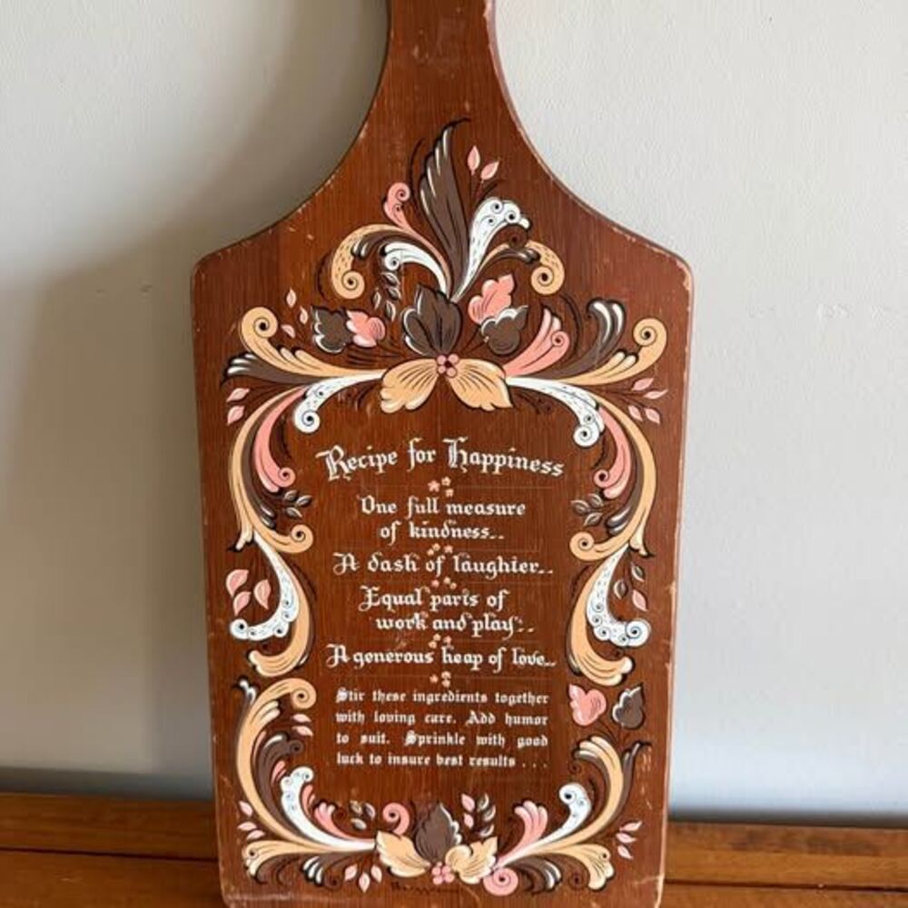 Berggren Wood Recipe for Happiness Wall Plaque